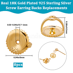 8Pcs 925 Sterling Silver Ear Nuts&nbsp;STER-BBC0008-37