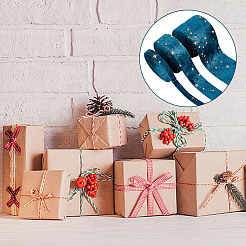 6M 3 Styles Double Sided Star Gold Stamping Flannelette Ribbons for Sewing Craft&nbsp;OCOR-GO0001-13B
