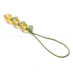 モバイルアクセサリー用ミックスストーンペンダント装飾4個  ラウンド  ミックスカラー  88mm&nbsp;HJEW-TA00421