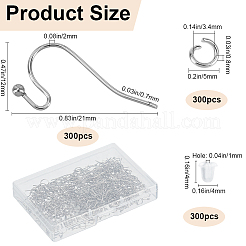 300Pcs 304 Stainless Steel Earring Hooks&nbsp;DIY-SP0001-04