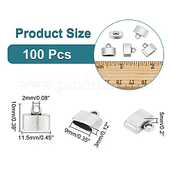 チベットスタイルの合金コードエンド100個  エンドキャップ  アンティークシルバー  10x11.5x5mm  穴：2mm  内径：9x3mm&nbsp;FIND-NB0004-53