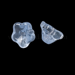 ベーキングペイント透明ガラスビーズ  ペチュニア  コーンフラワーブルー  9x9x6mm  穴：1.4mm&nbsp;GLAA-T025-81C-08