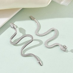 女性用304ステンレススチールスタッドピアス  ヘビ  ステンレス鋼色  76x31mm&nbsp;EJEW-K332-01P