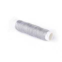 ラウンドワックスポリエステルツイストコード  マイクロマクラメコード  皮革プロジェクト用  製本  銀  0.35mm  約43ヤード（40m）/ロール&nbsp;YC-L003-A-30