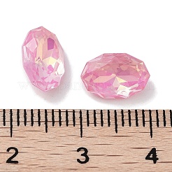 ガラスラインストーンカボション  ポイントバック＆バックメッキ  多面カット  オーバル  ライトローズ  10x6.5x3.5mm&nbsp;RGLA-G020-02C-123AM