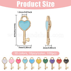 100Pcs 10 Colors Alloy Enamel Pendants&nbsp;ENAM-CA0001-94