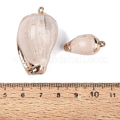 Electroplate Natural Spiral Shell Pendants&nbsp;SSHEL-Q100-51G