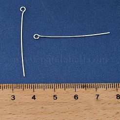 真鍮製アイピン  鉛フリー＆カドミウムフリー＆ニッケルフリー  銀  38x3x1mm  穴：1.6mm  1ゲージ&nbsp;LS-KK-H258-08C-S