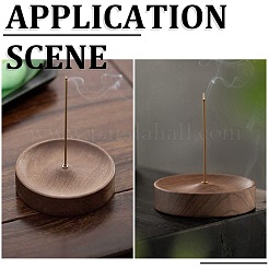 黒クルミの香炉  ホームオフィス茶屋禅仏教用品  フラットラウンド  ココナッツブラウン  91x20.5mm&nbsp;AJEW-CN0006-26