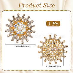 Flower Alloy Rhinestone Brooches for Backpack Clothes&nbsp;JEWB-WH20011-02A