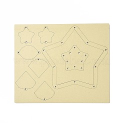 DIYスターウィンドチャイム作成キット  1個の木板入り  1枚のカードの綿糸と1本のプラスチックの編み針  クラフトを描く子供たちのために  ミックスカラー  糸と針：ランダムな色&nbsp;DIY-A029-09