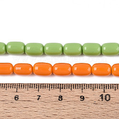 Opaque Solid Color Glass Beads Strands&nbsp;GLAA-N058-6x9mm-B01