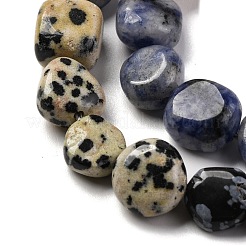 Natural Dalmatian Jasper & Blue Spot Jasper & Green Spot Jasper & Snowflake Obsidian & Picture Jasper Beads Strands&nbsp;G-L610-B11-01