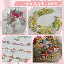 透明アクリルビーズキャップ1300色13個  5  - 花びらの花  艶消し  ミックスカラー  10~12x5~7mm  穴：1mm  100個/カラー&nbsp;TACR-SP0001-07