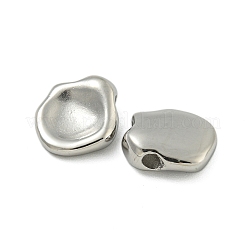 変色しない304ステンレススチールチャーム  オーバルチャーム  ステンレス鋼色  12.5x13x3.5mm  穴：1.4mm&nbsp;STAS-L022-437P