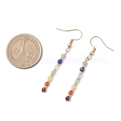 Natural Mixed Stone Round Dangle Earrings&nbsp;EJEW-JE06667-01