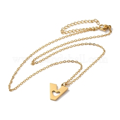304 Stainless Steel Pendant Necklaces&nbsp;LS-NJEW-H036-02G-V