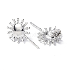 変色しない304ステンレススチール製サンスタッドピアス（女性用）  ステンレス鋼色  25x15.5mm  ピン：0.7mm&nbsp;EJEW-F300-12P