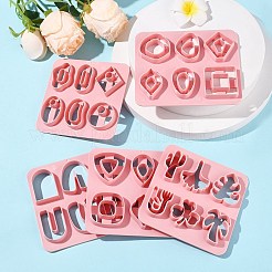 腹筋クッキーカッター  ひし形/楕円形/円形  ピンク  100x100mm&nbsp;BAKE-YW0001-002