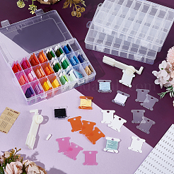 Plastic Manual Embroidery Floss Bobbin Winder & Thread Winding Boards Sets&nbsp;DIY-TW0001-03