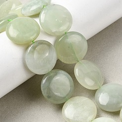 天然なフラットラウンドxiuyanのヒスイのビーズ連売り  15x6~7mm  穴：1mm  約26~27個/連  14.76''（37.5センチメートル）&nbsp;G-L245-03B