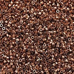 シリンダーシードビーズ  メタリックカラー  均一サイズ  キャメル  2x1.5mm  穴：0.8mm  約888個/10g&nbsp;X-SEED-H001-D02