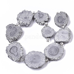 Electroplated Natural Quartz Beads Strands&nbsp;G-R461-04F