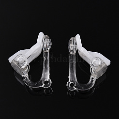 プラスチック製クリップ式イヤリングパーツ  カン付き  透明  17x9x13mm  穴：1mmと1.8mm&nbsp;FIND-R039-04-A01
