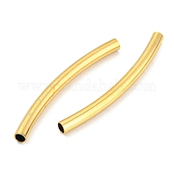 304ステンレスチューブビーズ  カーブチューブ  ゴールドカラー  25x2mm  穴：1.5mm&nbsp;STAS-B047-27G-G