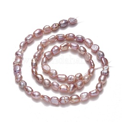 天然養殖淡水パールビーズ連売り  研磨両側  アザミ  5.5~6x4.5~5x4mm  穴：0.6mm  約55~58個/連  13.78''（35センチメートル）&nbsp;PEAR-A005-10C-01