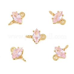 Brass Pave Cubic Zirconia Horse Eye Connector Charms&nbsp;KK-P347-03G