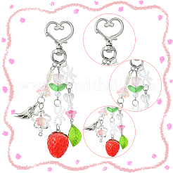 2Pcs Acrylic & Glass Pendant Decorations&nbsp;KEYC-SP0001-31