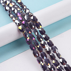 Faceted Electroplated Glass Beads Strands&nbsp;GLAA-G092-D02