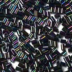ガラスラウンドラッパビーズ  メタリックカラー  チューブ  虹メッキ  3.5~3.8x2~2.5mm  穴：1.2mm&nbsp;SEED-Z002-A-A01
