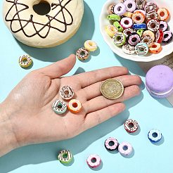ベーキングペイント、アクリルビーズ  dount  ミックスカラー  15.5x6mm  穴：3mm&nbsp;MACR-CJZ0001-06