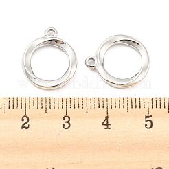 変色しない304ステンレススチールペンダント  リングチャーム  ステンレス鋼色  16x14x2mm  穴：1.5mm&nbsp;STAS-I202-20P