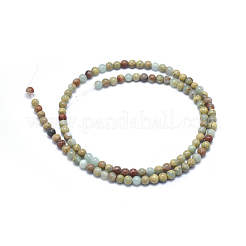 天然アクアテラジャスパービーズ連売り  印象ジャスパー  ラウンド  4mm  穴：0.5mm  約90個/連  15インチ（38cm）&nbsp;G-N0128-48-4mm
