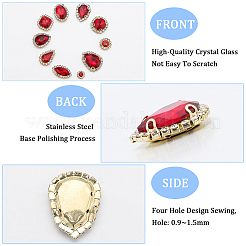100Pcs 10 Style Flower/Horse Eye/Teardrop Sew on Rhinestone&nbsp;RGLA-GF0001-14B