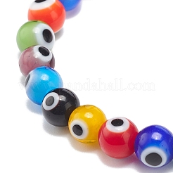9Pcs 9 Color Handmade Evil Eye Lampwork Round Beaded Stretch Bracelets Set for Children&nbsp;BJEW-JB08899