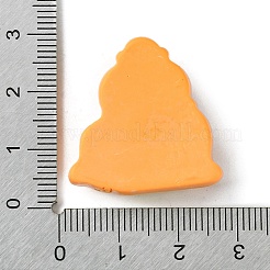 不透明樹脂デコデンカボション  ファッションの女の子  オレンジ  26.5x25.5x8.5mm&nbsp;RESI-C045-01D