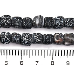 天然石風化瑪瑙ビーズ連売り  染め＆加熱  キューブ  ココナッツブラウン  7.5x7x7mm  穴：1mm  約53個/連  14.76''（37.5センチメートル）&nbsp;G-G177-E19-04
