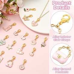 15Pcs Alloy Enamel Pendant Decorations&nbsp;HJEW-YW00499