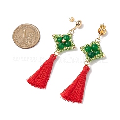 Natural Malaysia Jade Stud Earrings&nbsp;EJEW-MZ00282-01