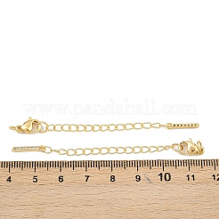 真鍮マイクロパヴェキュービックジルコニアチェーン付き  長方形  ステンレス製クラスプ付  18KGP本金メッキ  74mm&nbsp;KK-H480-53G