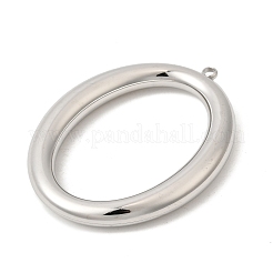 304ステンレスペンダント  楕円形のチャーム  イオンプレーティング（ip）  ステンレス鋼色  48x36x6mm  穴：2mm&nbsp;STAS-B128-07P-02