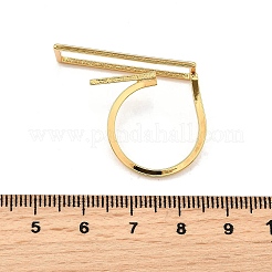 真鍮製カフリング  長方形  ゴールドカラー  30x13mm  usサイズ7 1/4(17.5mm)&nbsp;LS-RJEW-Z097-04G