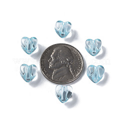 透明なアクリルビーズ  ハート  空色  8x8.5x5.5mm  穴：2.5mm  約2030個/500g&nbsp;MACR-S373-95-B15