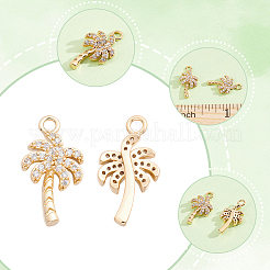 10Pcs Brass Micro Pave Cubic Zirconia Pendants&nbsp;KK-BBC0028-15