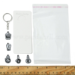 DIY Halloween Theme Alloy Enamel Skull Pendant Keychain Making Kits&nbsp;DIY-FS0007-14