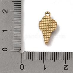 304ステンレススチールエナメルペンダント  イオンプレーティング（ip）  ゴールドカラー  アイスクリームのチャーム  16x8.5x1.4mm  穴：1.4mm&nbsp;SA-CBAA2E4-01A-G